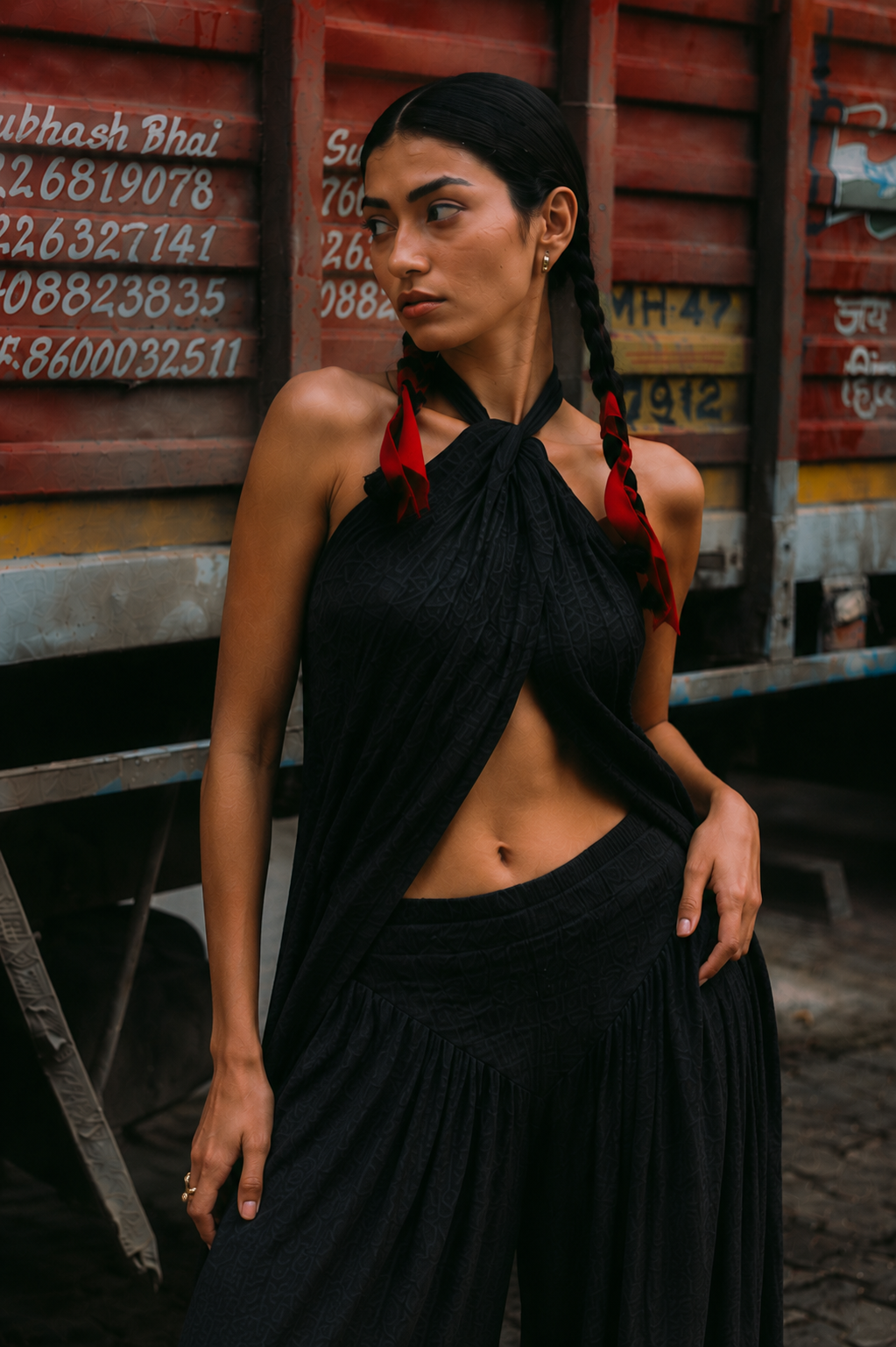 Asha Set - top and pants black