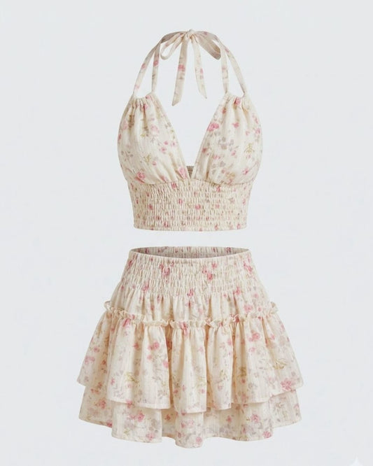 Conjunto Campestre Talea - Top Halter y Falda de Algodón