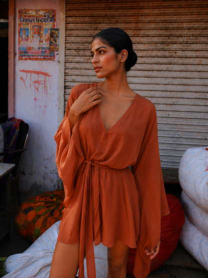 Diya Dress - brick-red