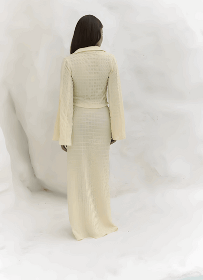 Falda Maxi Larga Hailey - Textura Acanalada Boho