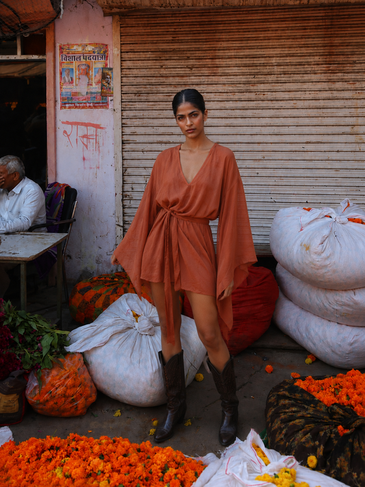 Diya Dress - brick red